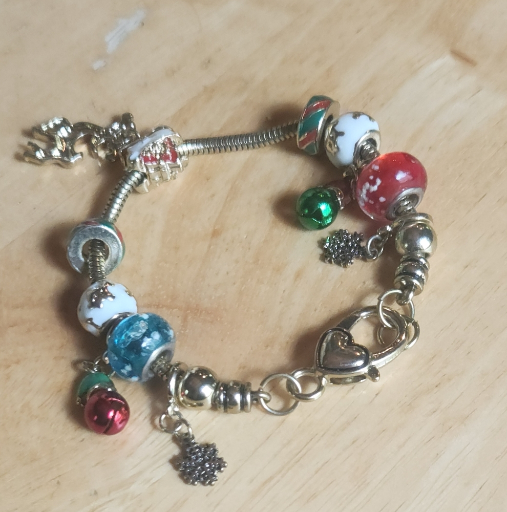 Pandora Style Christmas Charm Bracelet